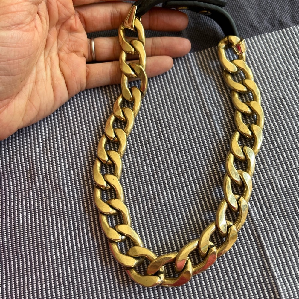 Jenny Bird Chunky Chain Necklace w/ Leather Strap